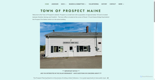 Security scan screenshot of https://prospectmaine.gov/