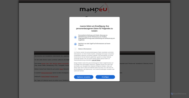 Security scan screenshot of https://maxrev.de