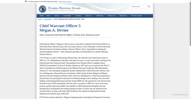 Security scan screenshot of https://fl.ng.mil/Leadership/State-Command-Chief-Warrant-Officer-Army/