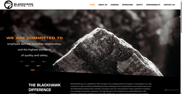 Security scan screenshot of https://blackhawkmining.com