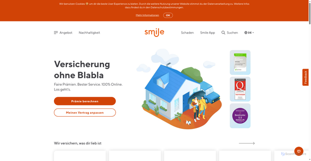 Security scan screenshot of https://smile-insurances.com
