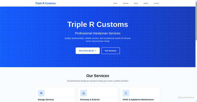 Security scan screenshot of https://triplercustoms.com/