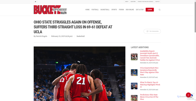 Security scan screenshot of https://www.buckeyesports.com/ohio-state-struggles-again-on-offense-suffers-third-straight-loss-in-69-61-defeat-at-ucla/