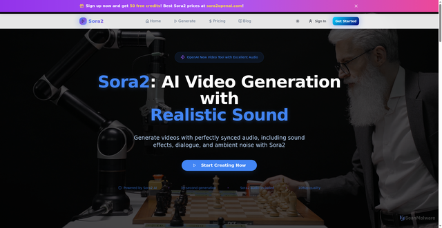 Security scan screenshot of https://sora2openai.com/
