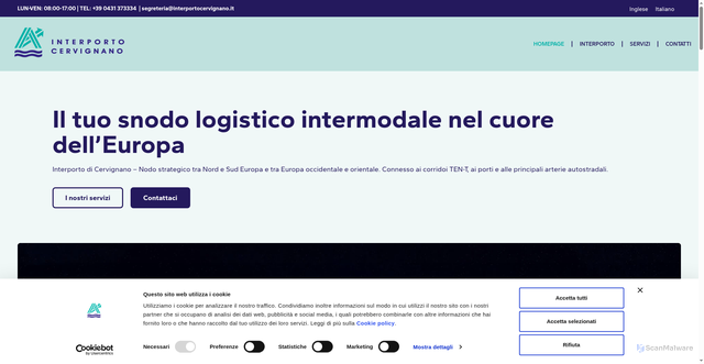 Security scan screenshot of https://interportocervignano.it/