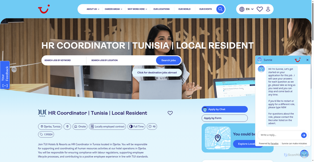 Security scan screenshot of https://careers.tuigroup.com/en/job/djerba/hr-coordinator-tunisia-local-resident/2937/39549996352