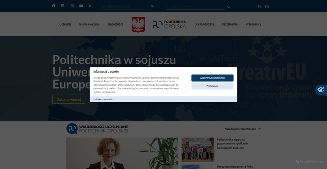 Security scan screenshot of https://po.edu.pl