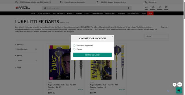 Security scan screenshot of https://www.dartscorner.com/collections/luke-littler?srsltid=AfmBOorMsuqgWppVyj0jnJ1KPz1DiTjS2sVoY0cmgOeJUGYm2URXSWWh