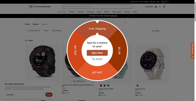 Security scan screenshot of https://tacticalgear.com/brands/garmin?srsltid=AfmBOorcSHHWeMLxjYguhP1_yHfR7lI7L6yqtRjWl7MO_5QuZURU5gu6