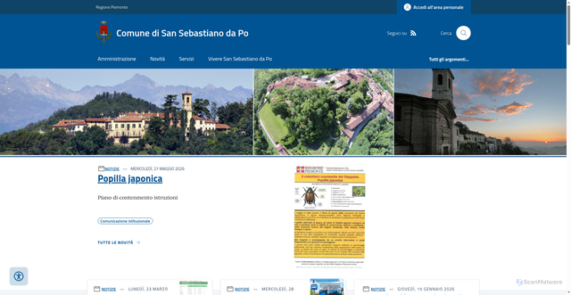Security scan screenshot of https://www.comune.sansebastianodapo.to.it