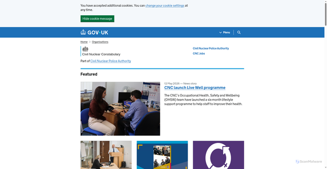 Security scan screenshot of http://www.cnc.police.uk/
