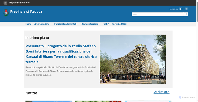 Security scan screenshot of https://www.provincia.padova.it/