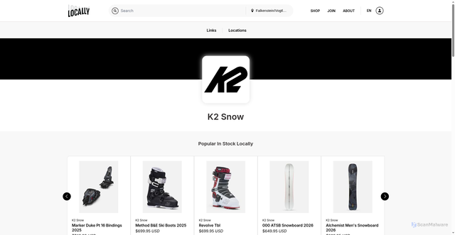 Security scan screenshot of https://k2snow.locally.com/