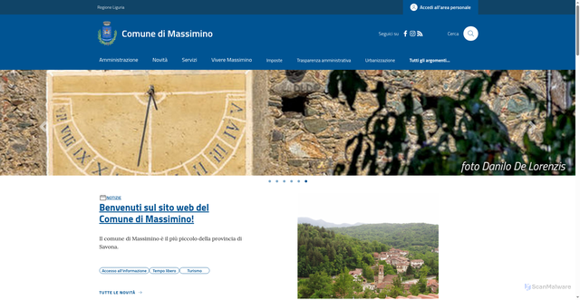 Security scan screenshot of https://www.comune.massimino.sv.it/