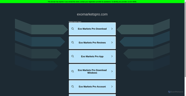 Security scan screenshot of https://www.exomarketspro.com/