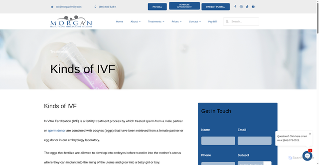 Security scan screenshot of https://morganfertility.com/kinds-of-ivf/