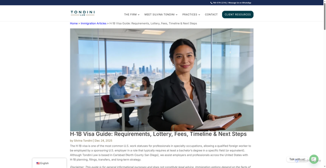 Security scan screenshot of https://tondinilaw.com/h1b-visa-guide/