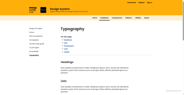 Security scan screenshot of https://design-system-kvm-xlr.pages.dev/guidelines/typography