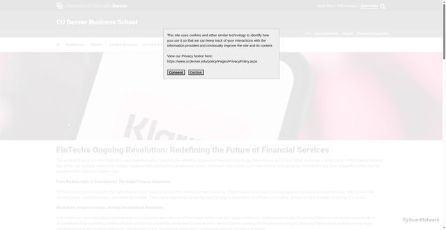 Security scan screenshot of https://business.ucdenver.edu/2025/06/09/fintechs-ongoing-revolution-redefining-future-financial-services