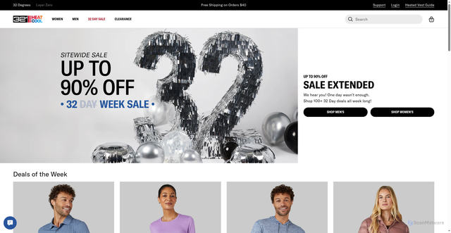 Security scan screenshot of https://www.32degrees.com