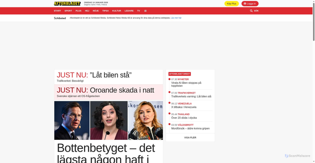 Security scan screenshot of https://aftonbladet.se