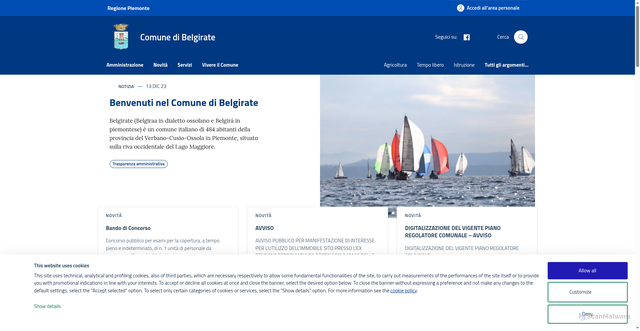 Security scan screenshot of https://www.comune.belgirate.vb.it