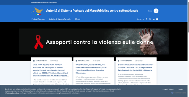 Security scan screenshot of https://www.port.ravenna.it/