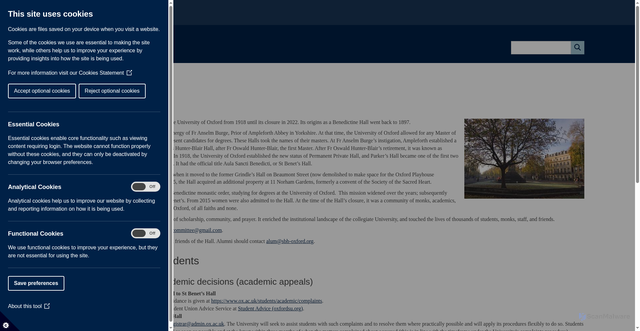 Security scan screenshot of https://www.st-benets.ox.ac.uk/