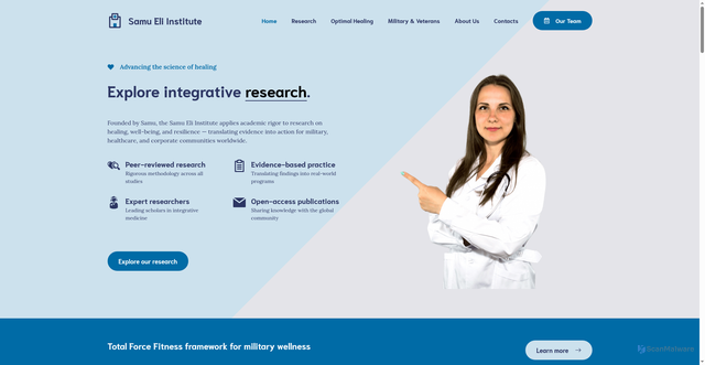 Security scan screenshot of https://samueliinstitute.org