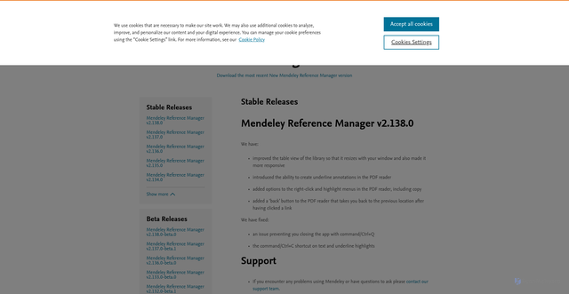 Security scan screenshot of https://www.mendeley.com/release-notes-reference-manager