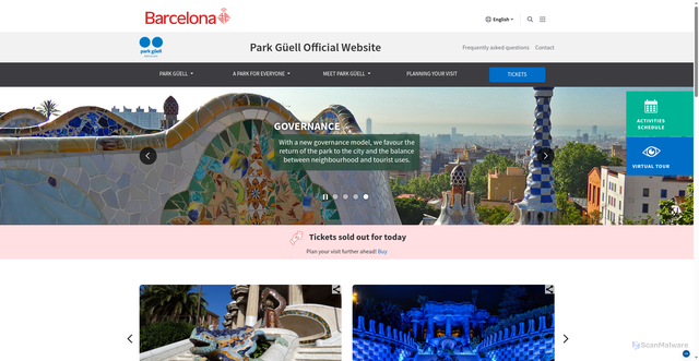 Security scan screenshot of https://parkguell.barcelona/en