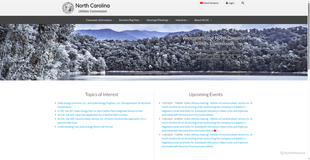 Security scan screenshot of https://ncuc.gov/