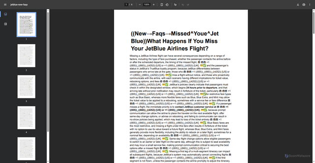 Security scan screenshot of https://elearning.aljazeera.net/sites/default/files/lectures/user/2025-12/jetblue-new-faqs.pdf