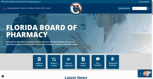 Security scan screenshot of https://floridaspharmacy.gov/