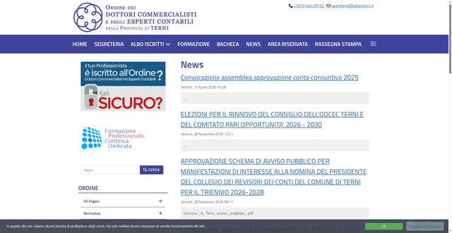 Security scan screenshot of https://www.odcecterni.it