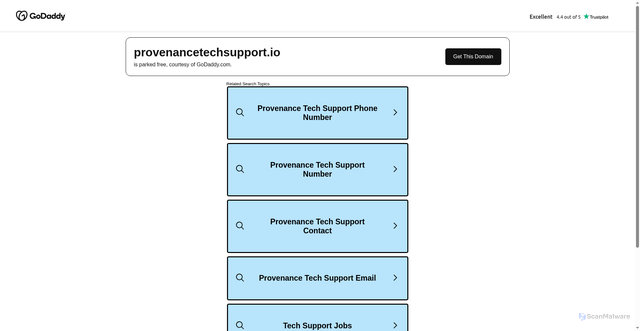 Security scan screenshot of https://provenancetechsupport.io