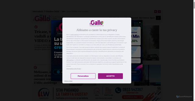 Security scan screenshot of https://www.ilgallo.it