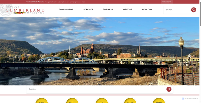 Security scan screenshot of https://www.cumberlandmd.gov/