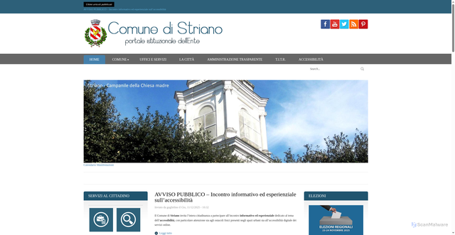 Security scan screenshot of https://www.comune.striano.na.it/