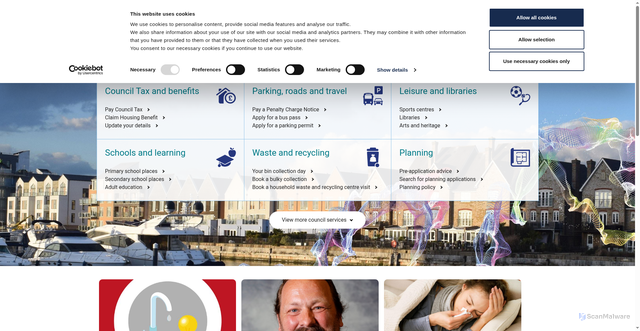 Security scan screenshot of https://www.medway.gov.uk:443/