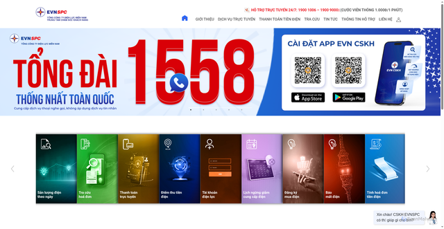 Security scan screenshot of https://cskh.evnspc.vn