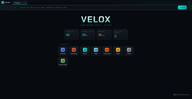 Security scan screenshot of https://veloxai-dpoi42zhqqs9.edgeone.app/