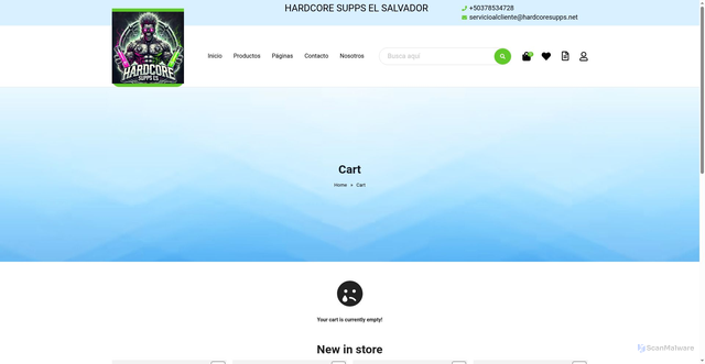 Security scan screenshot of https://hardcoresupps.net/cart/