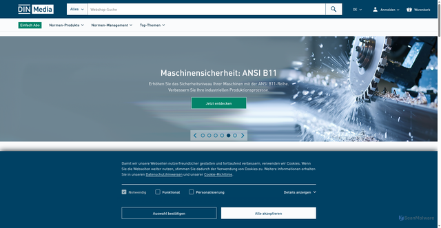 Security scan screenshot of https://www.dinmedia.de
