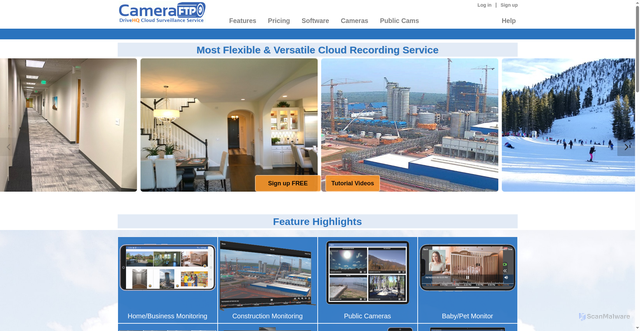 Security scan screenshot of https://cameraftp.com