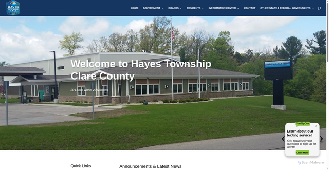 Security scan screenshot of https://hayestwpclaremi.gov/
