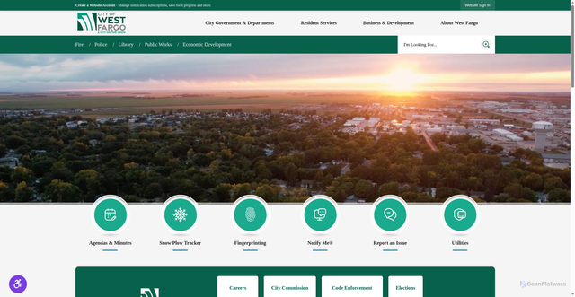 Security scan screenshot of https://www.westfargond.gov/