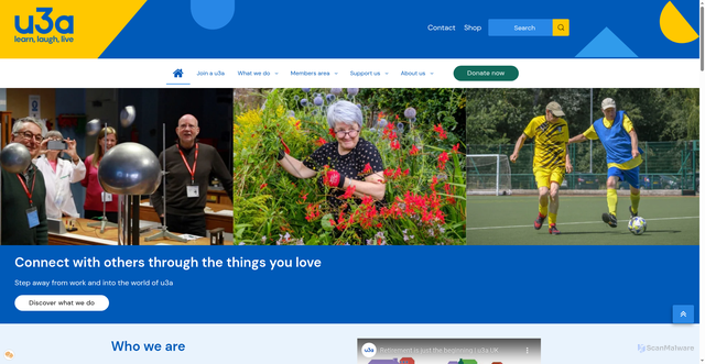 Security scan screenshot of https://www.u3a.org.uk