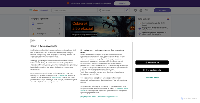 Security scan screenshot of http://allegro.pl-oferta012403.sbs