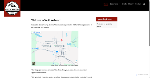 Security scan screenshot of https://southwebsterohio.gov/